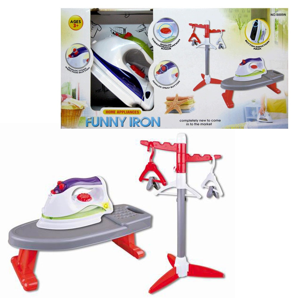 IRONING SET FOR CHILDREN INTERACTIVE IRON BOARD AND HANGERS AGD