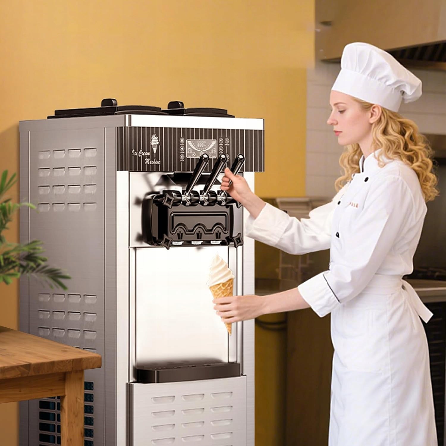 ITALIAN ICE CREAM MACHINE 20-28L/H 2200W 3 FLAVORS LCD Manufacturer code maszyna do lodów włoskich
