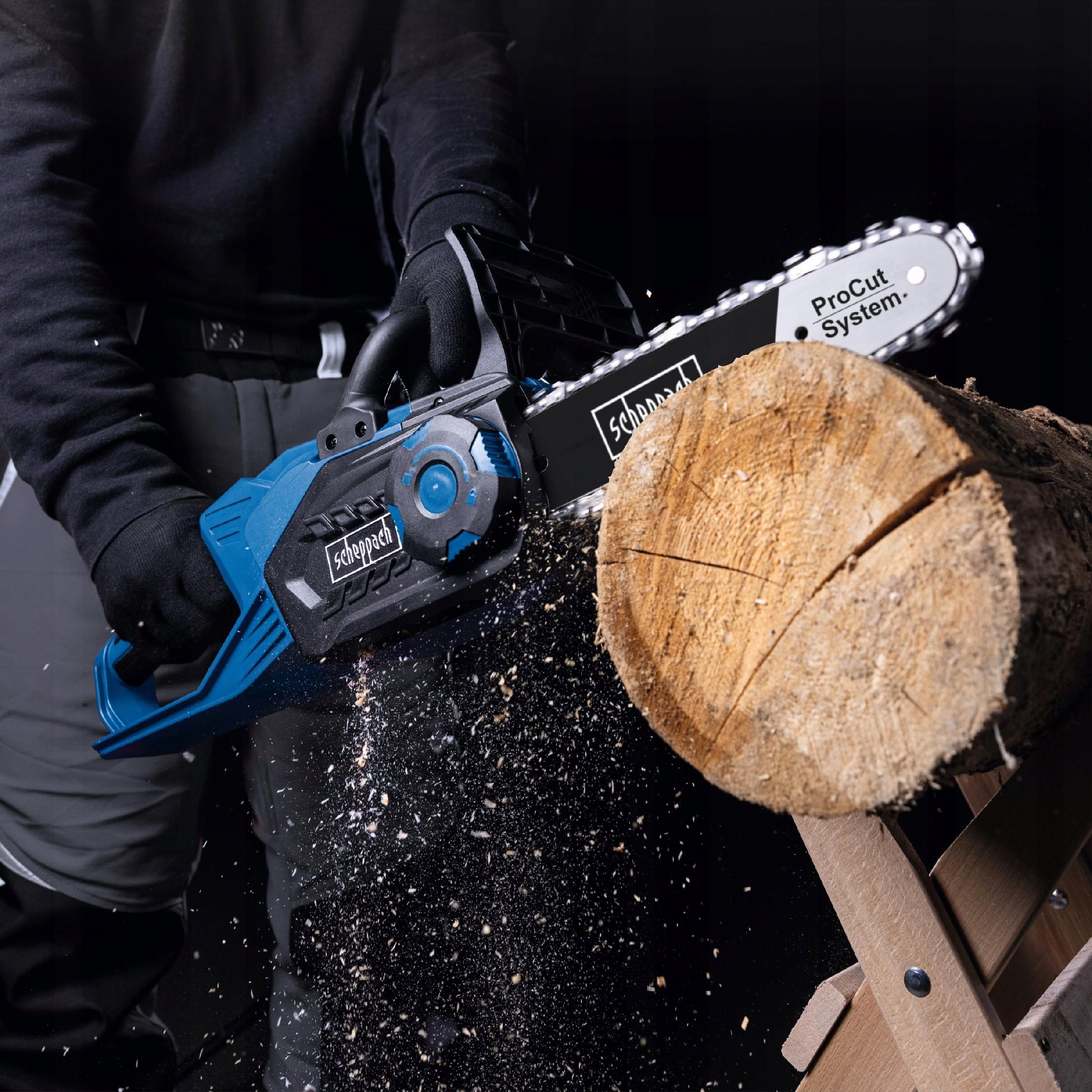 IXES Cordless Chainsaw for Wood Branches 20 V AKU Brand Scheppach