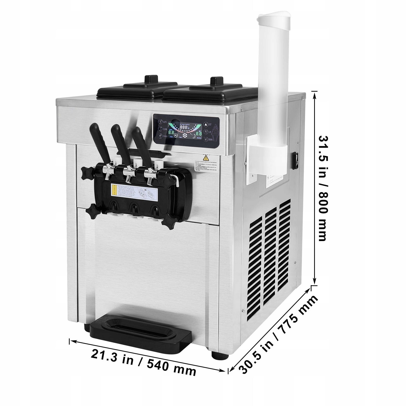 Ice Cream Machine 18-28L/H 3 Flavours 5,5L For Various Commercial Locations Brand SucceBuy