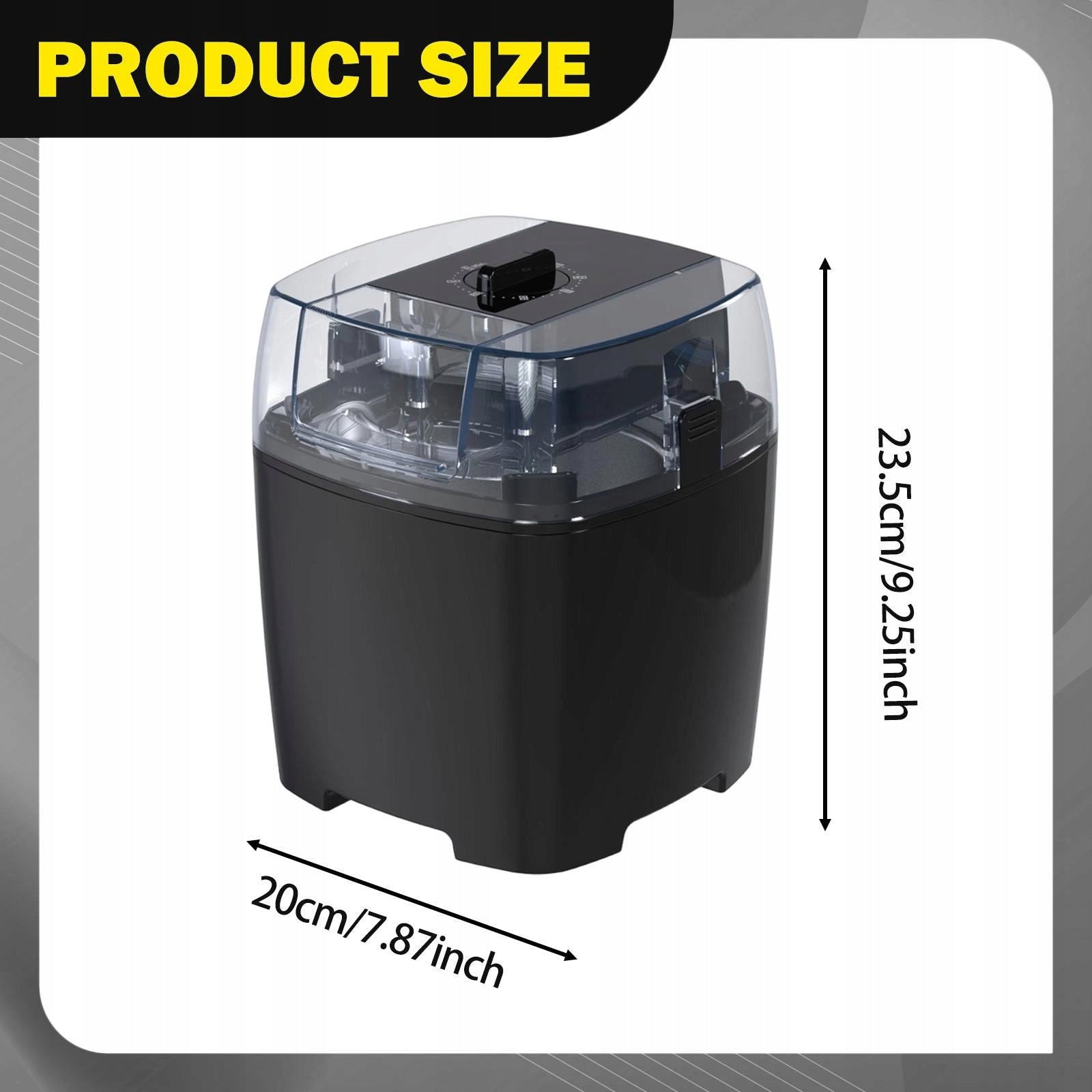 Ice Cream Maker 1500ml Capacity Space Saving Mini Kitchen Appliance Black Brand no brand