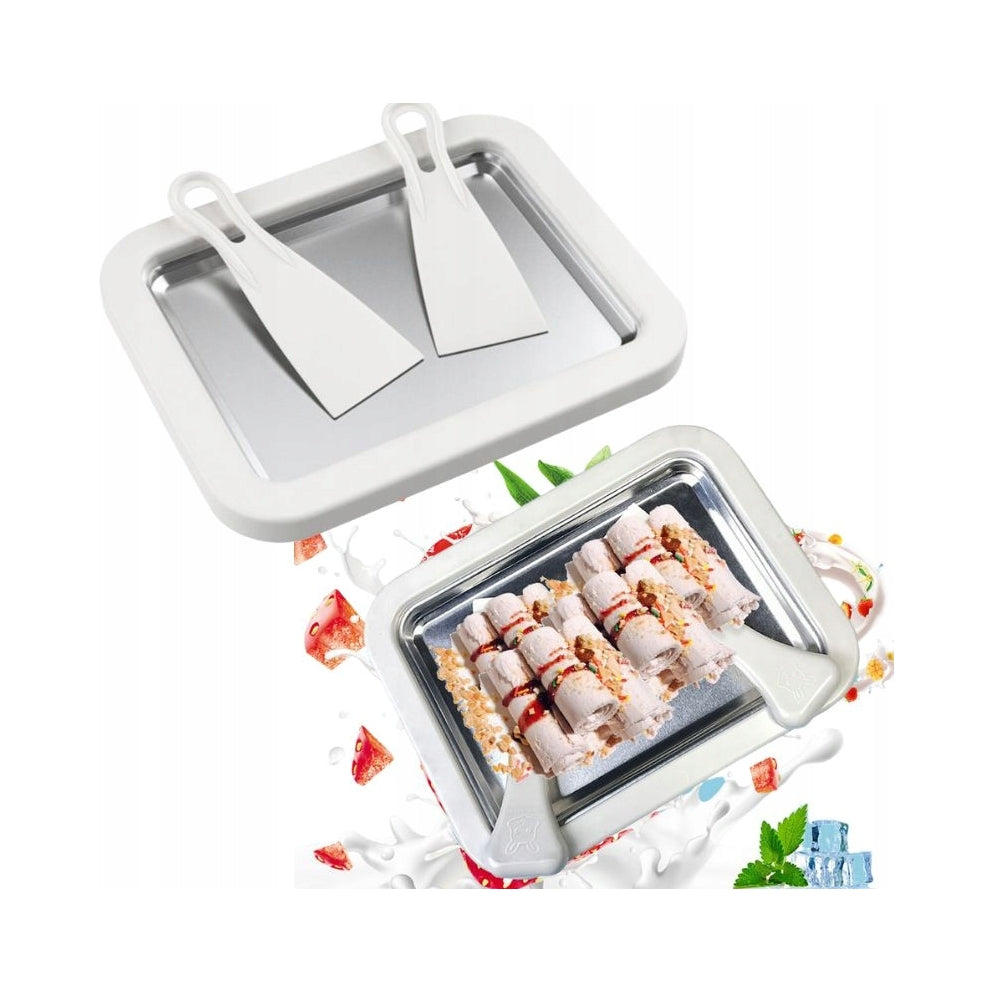Ice Cream Making Tray Machine Thai Yogurt Dessert Cold Spatula