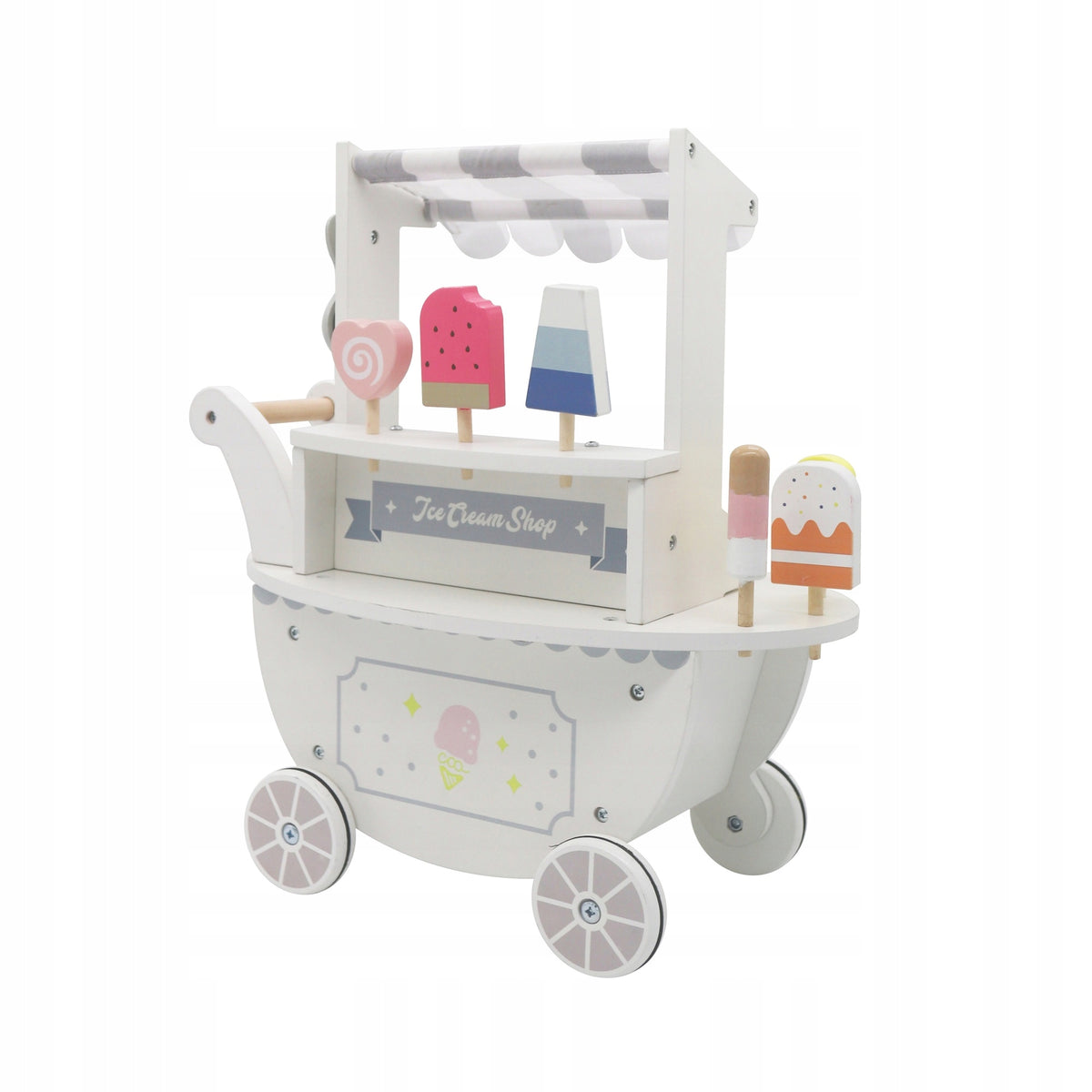 Ice Cream Shop Wooden Ice Cream Set Shop Ice Cream on Wheels for Kids Brand Meteor