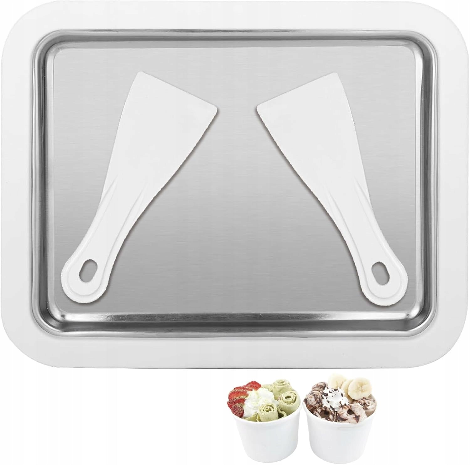 Ice Cream Thai Original Tray Ice Cream Machine ZUVE Stainless Steel LARGE XL Packaging status original