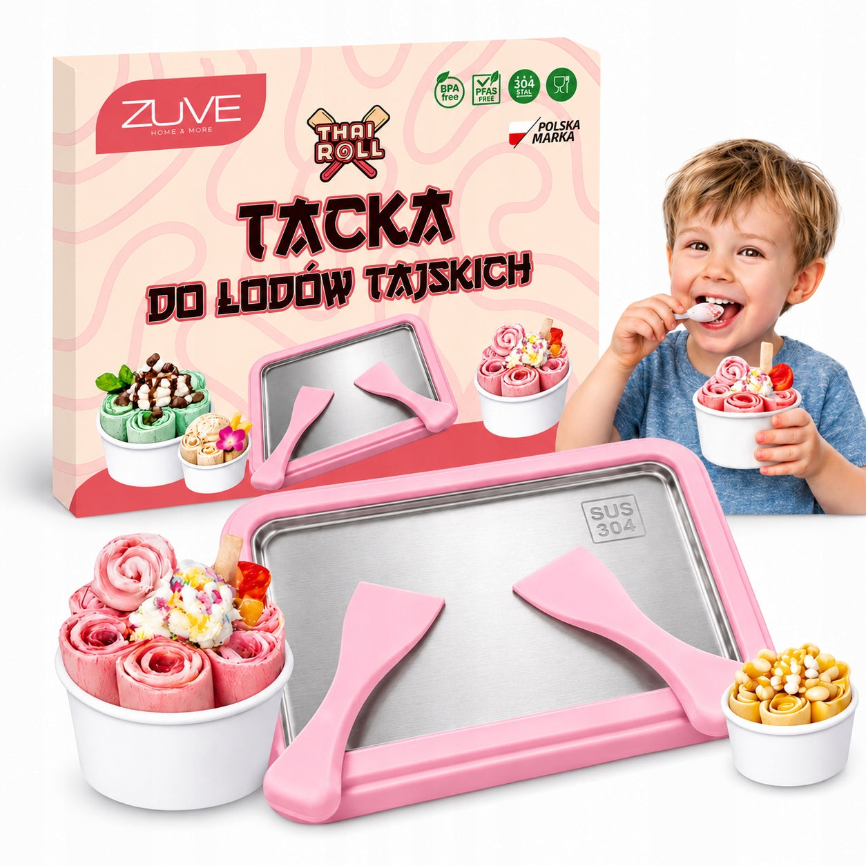Ice Cream Thai Original Tray Machine ZUVE Stainless Steel LARGE XL Birthday