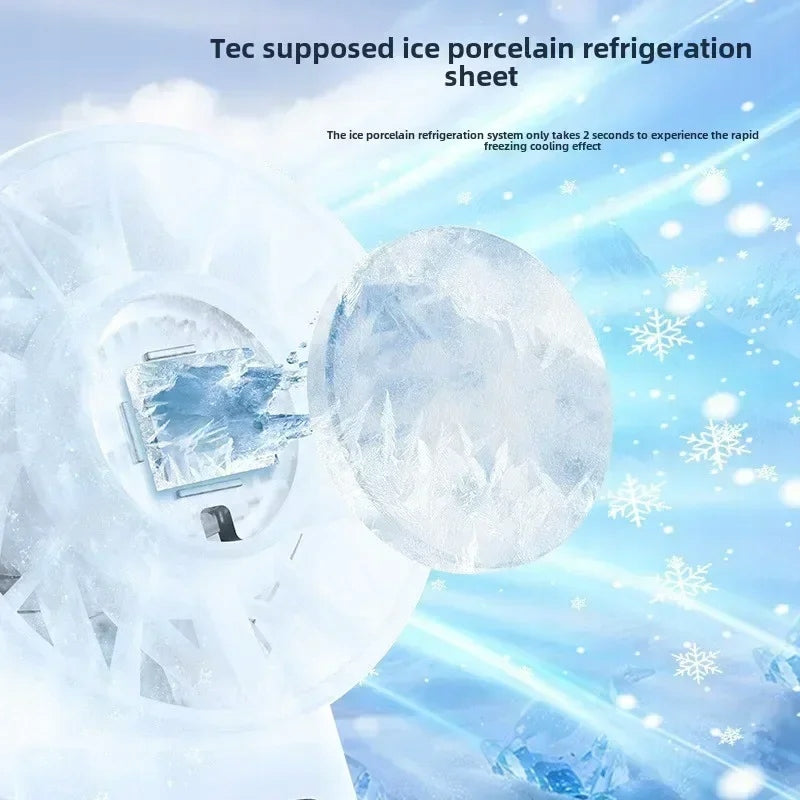 Ice compress fan fast cooling handheld fans Dominant color black