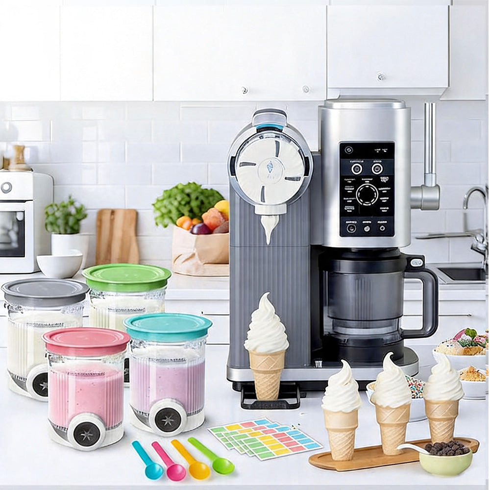 Ice cream container compatible with Ninja Swirl CREAMi NC701 NC700 set of 4pcs Brand Bedee
