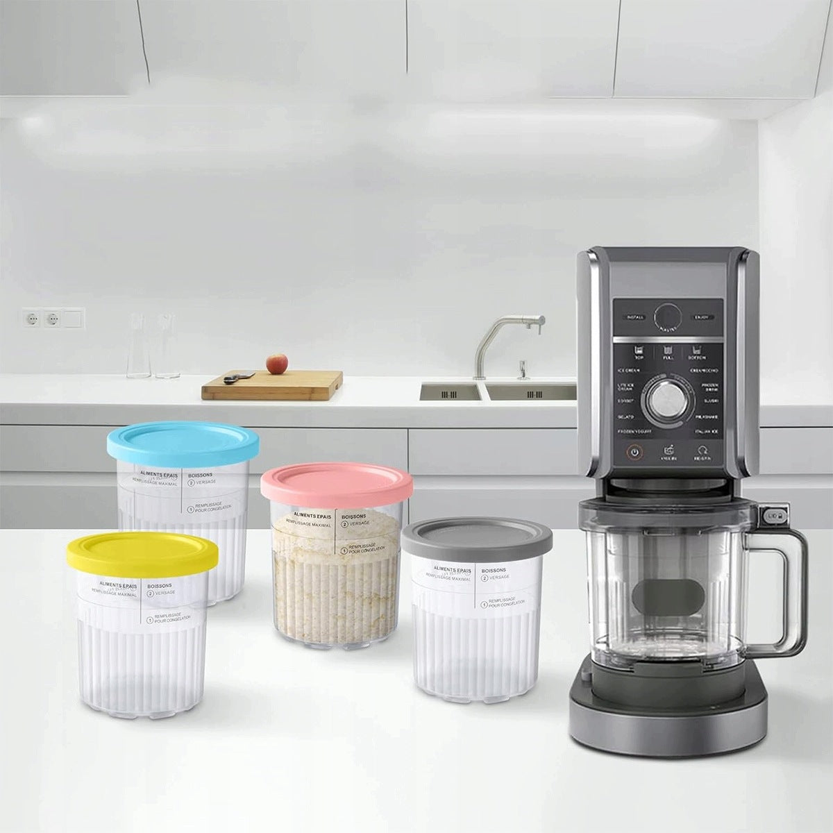 Ice cream containers Ninja CREAMI NC501EU 4 pcs. with coloured lid Dominant color multicolor