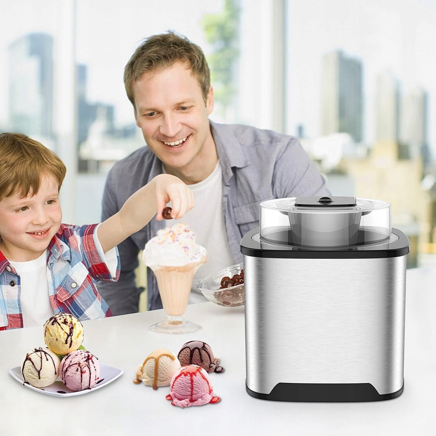Ice cream machine 2 l, 12 W, 220 V, stainless steel Brand no brand