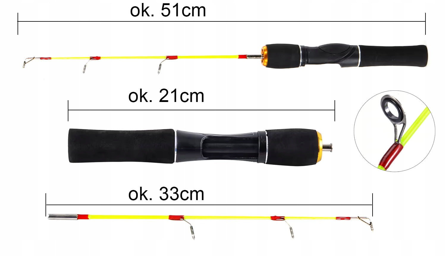 Ice fishing rod Heavy Winter ICE 51cm EVA strong for spinners Brand no brand