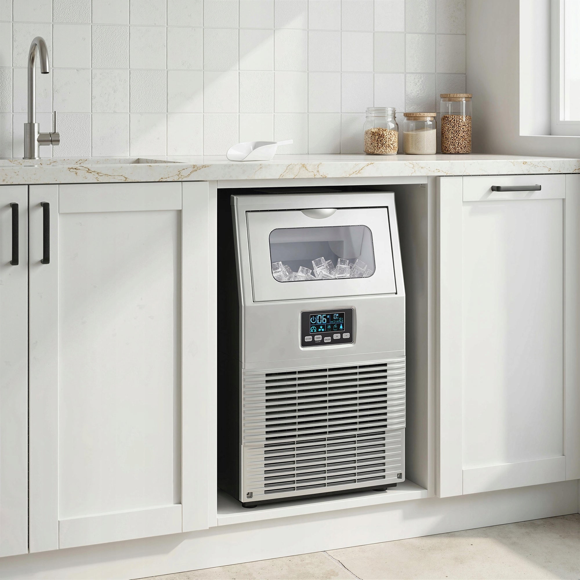 Ice machine for home and business, 30 kg per day, Hohe Effizienz, black Brand no brand
