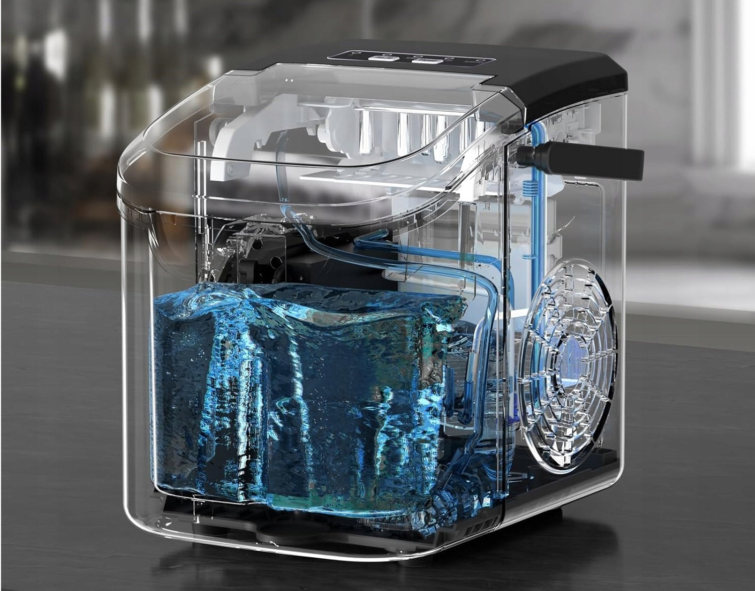 Ice maker AKLI efficient fast two cube sizes 12kg +blade Packaging status original