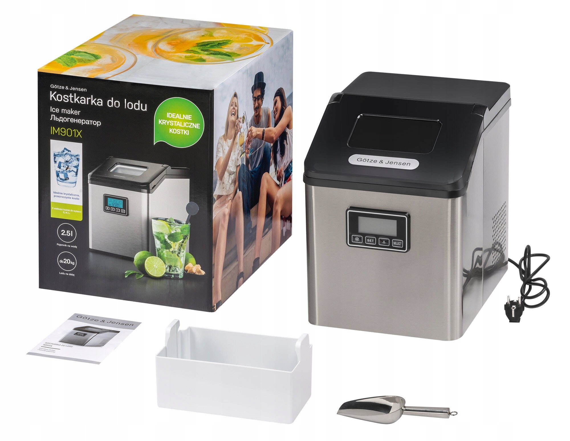 Ice maker GÖTZE & JENSEN IM901X 150 W 2,5 L silver