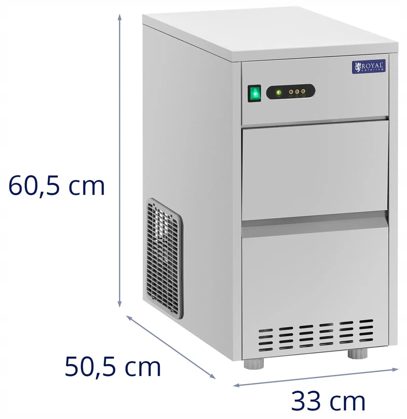 Ice maker empty cylinder 20kg/24h ROYAL CATERING RCIC-20BI 10012826 Packaging status original
