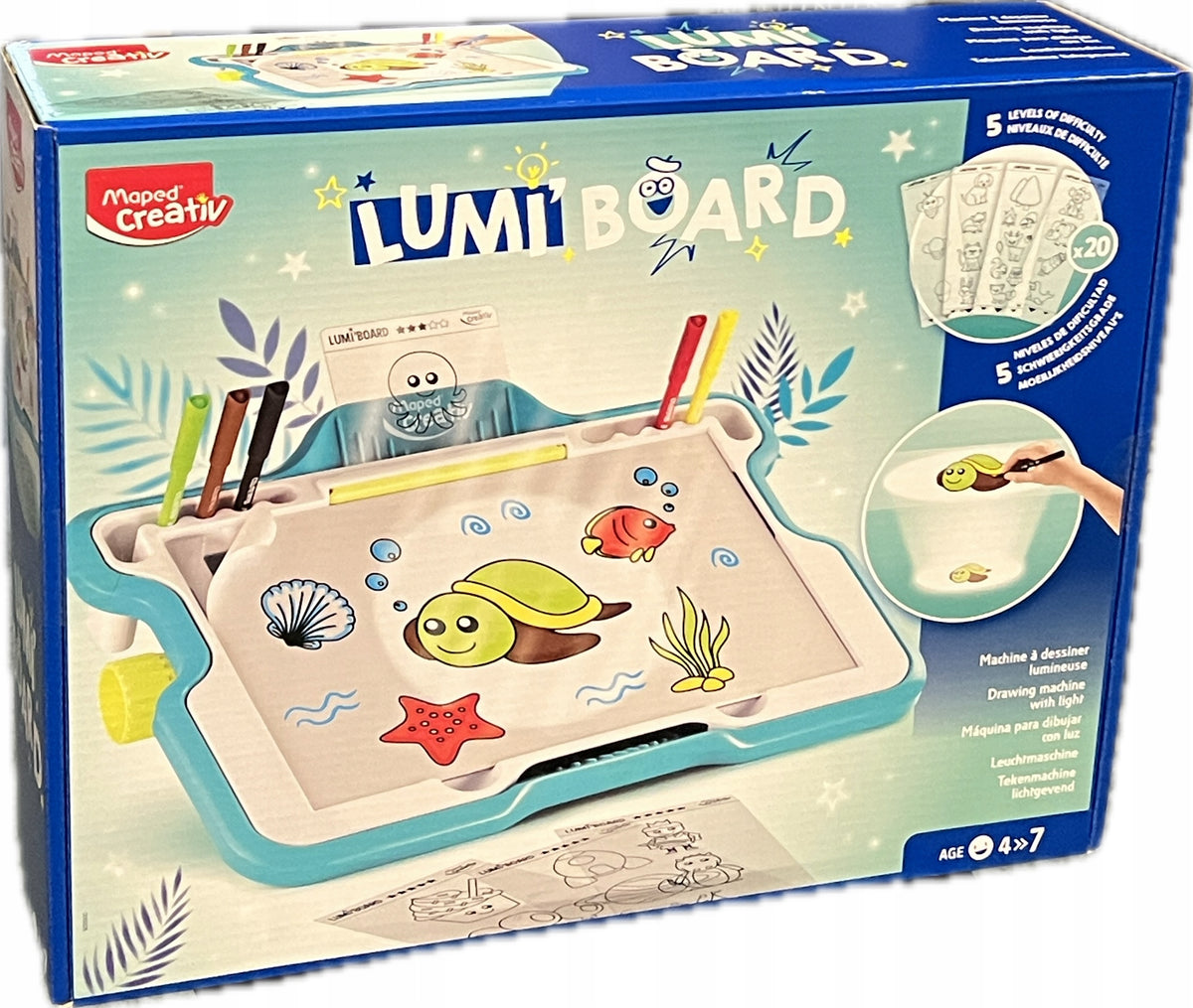 Illuminated Drawing Board LUMI BOARD Gift for Child + Pencils