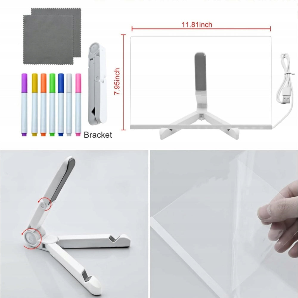 Illuminated LED DRAWING BOARD 3D MENU Pens Erasableaa Packaging status original