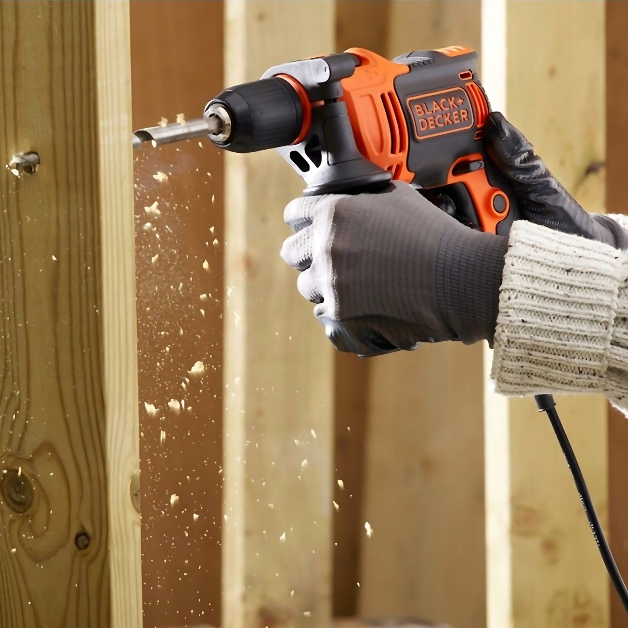 Impact Drilling Machine Black+Decker BEH710 710W 13mm Strong Metal Concrete Wood Brand Black+Decker