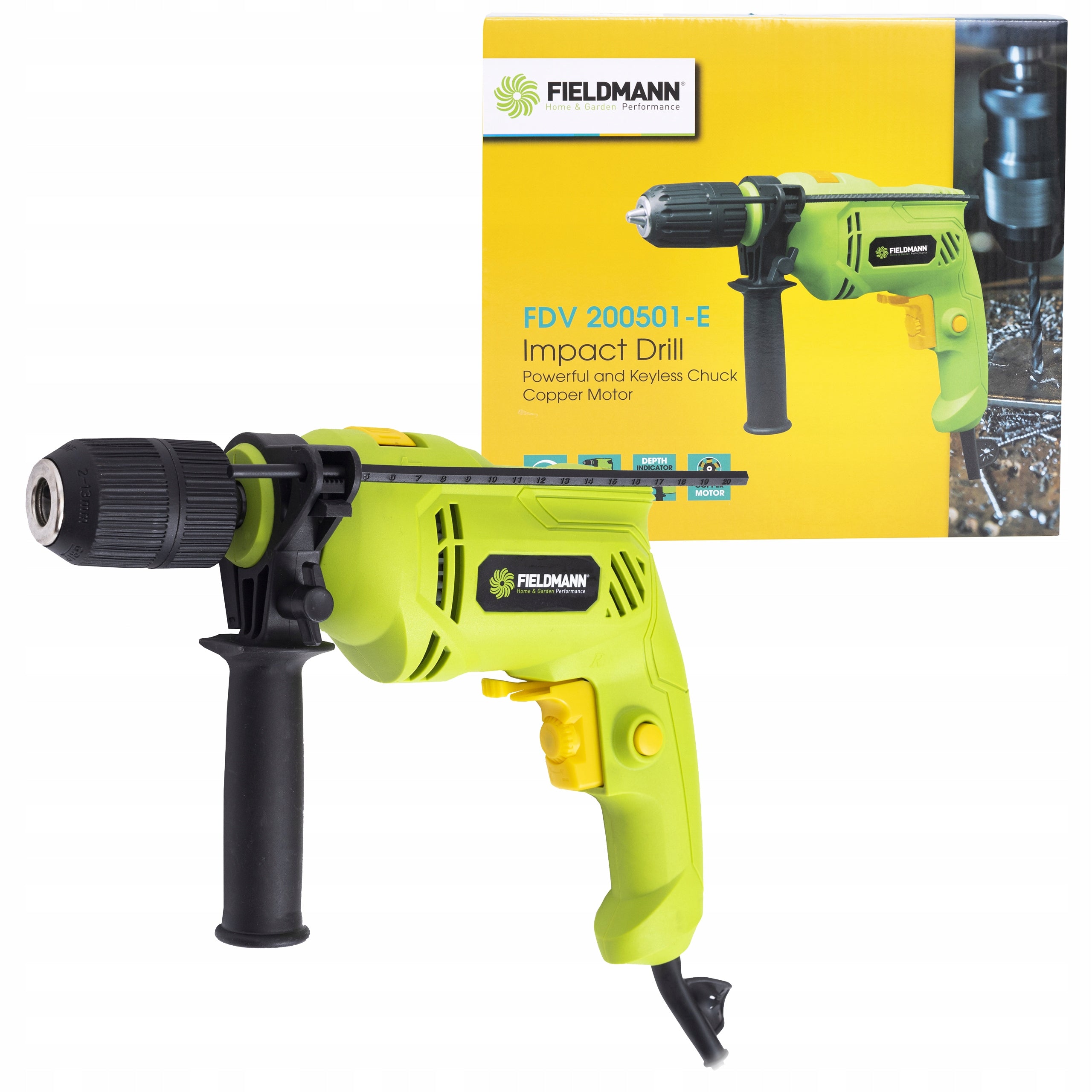 Impact Drilling Machine Fieldmann FDV 200501-E 500W Strong Lightweight Packaging status original