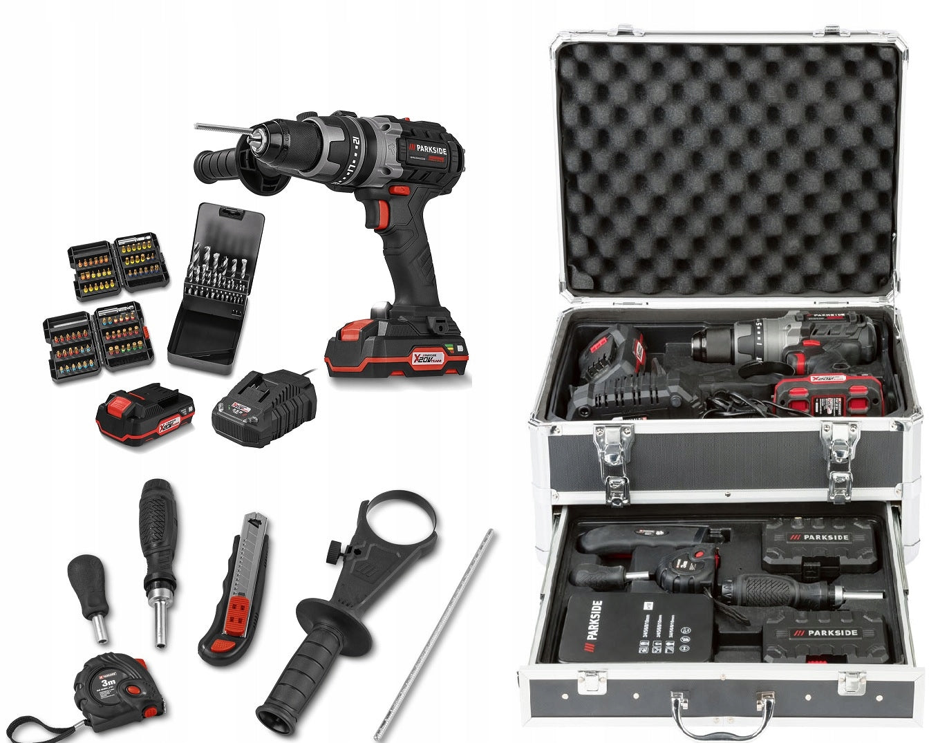 Impact screwdriver Parkside Performance 20 V PSBSAP 20-Li suitcase