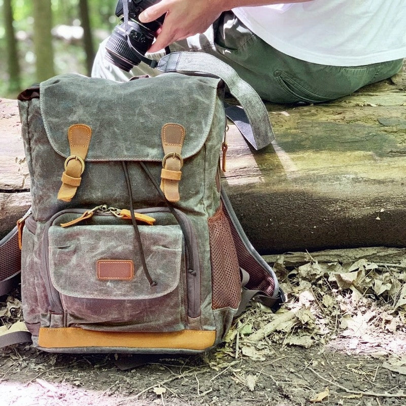Impregnated Laptop Backpack 14,1" vintage khaki/brown style EAN (GTIN) 6934833918116
