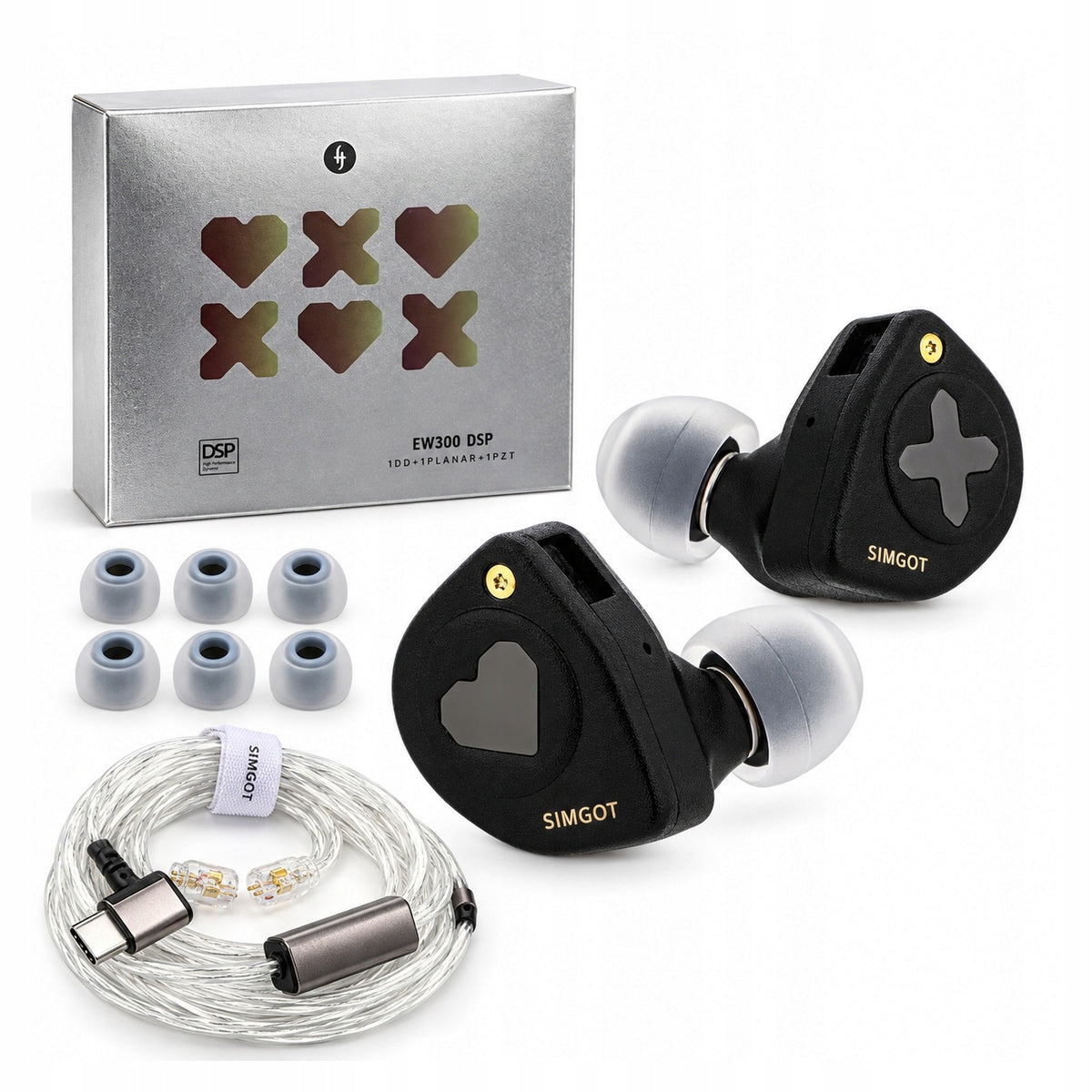In-ear Hi-Fi headphones SIMGOT EW300 DSP Edition USB-C with microphone 10mm