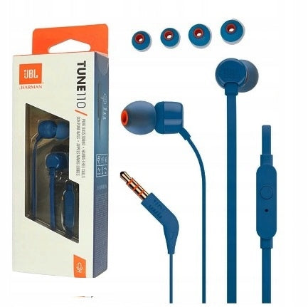 In-ear headphones JBL T110 with microphone Blue