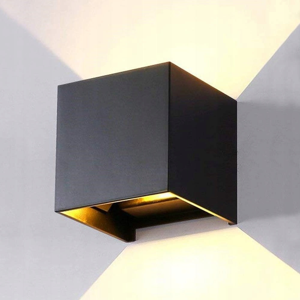 Indoor and Outdoor facade lamp with 2 LEDs Square wall lamp Warm white 7W