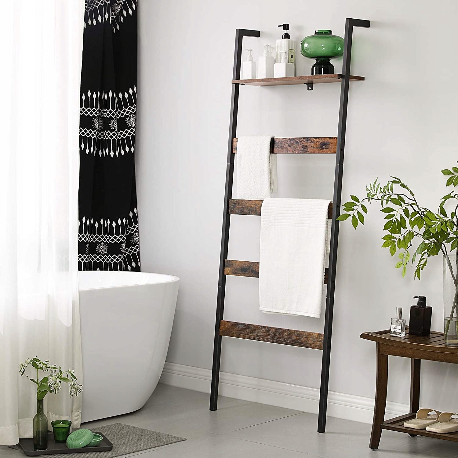 Industrial Bathroom Ladder Shelving Unit Packaging status original