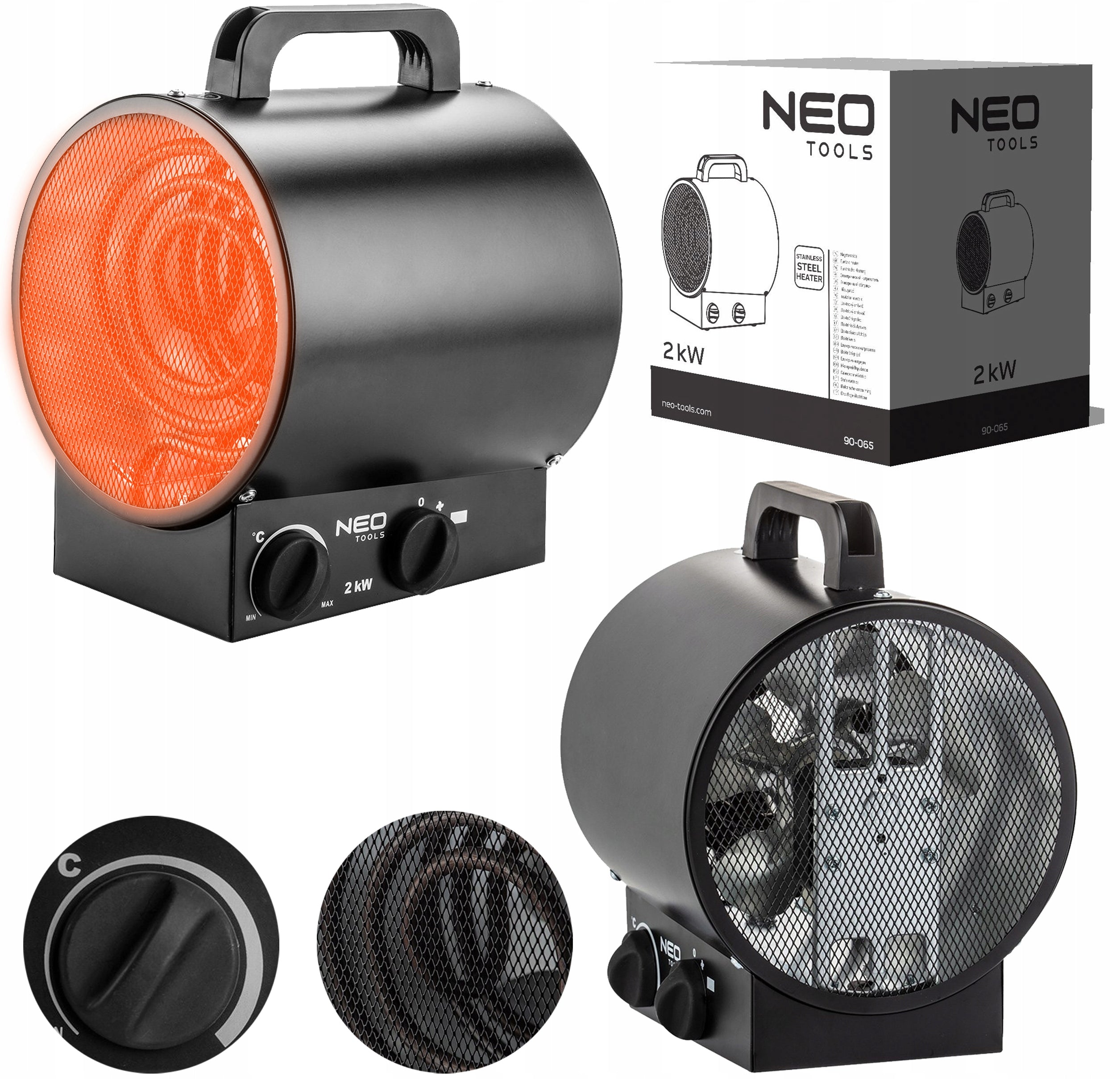 Industrial Electric Heater NEO Tools Stove 90-065 2kW 2000W Brand NEO TOOLS
