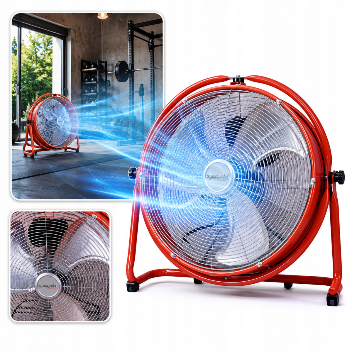 Industrial Floor Fan XARAM Fan 56cm Large Strong 140W XXL