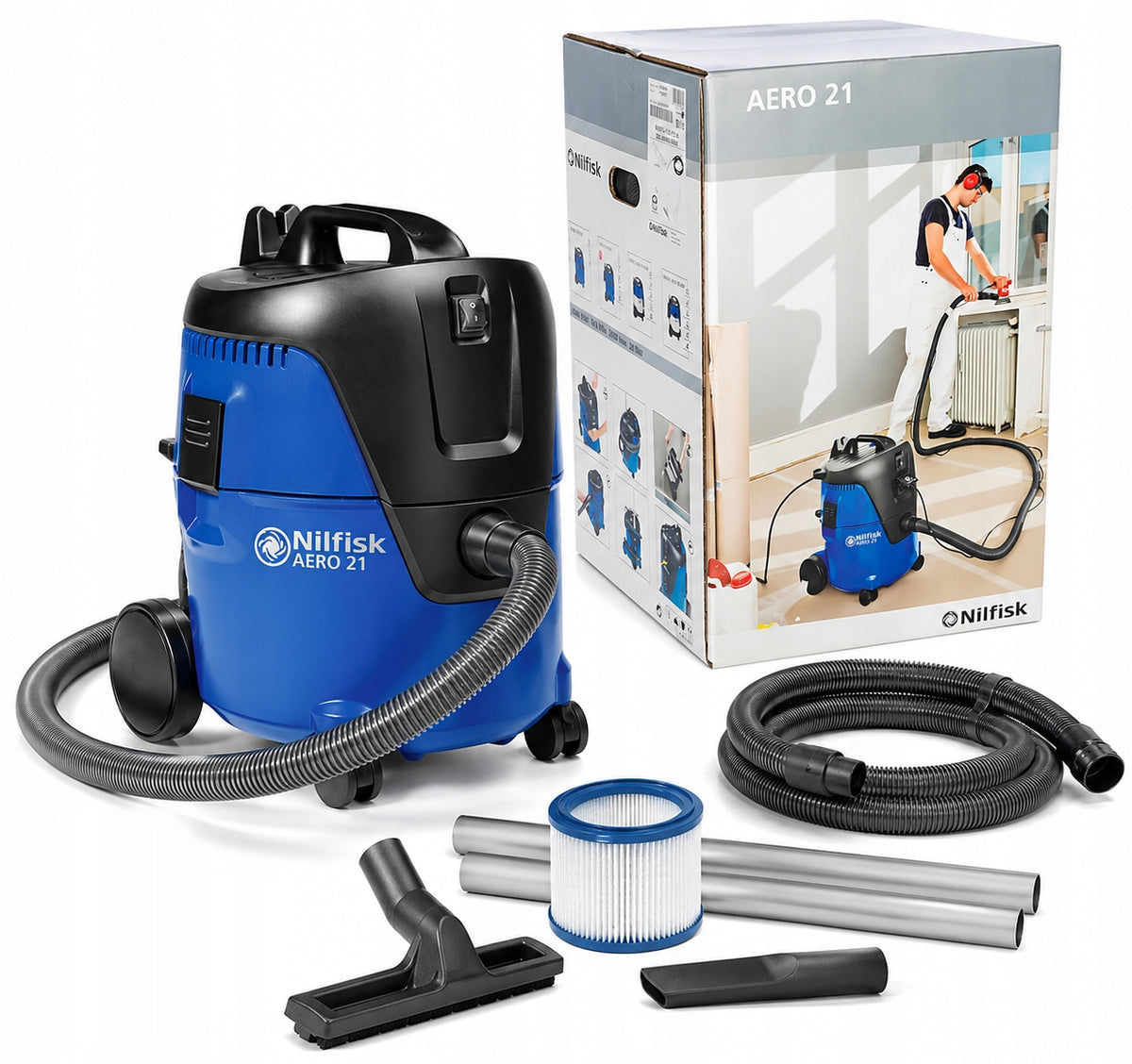 Industrial vacuum cleaner NILFISK AERO 21-01 PC 1250 W POWERFUL 20 liters