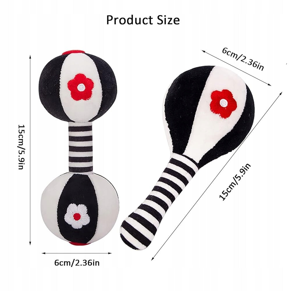 Infant Contrast Rattles 2 Pcs Black and White with Sound Manufacturer code T168263