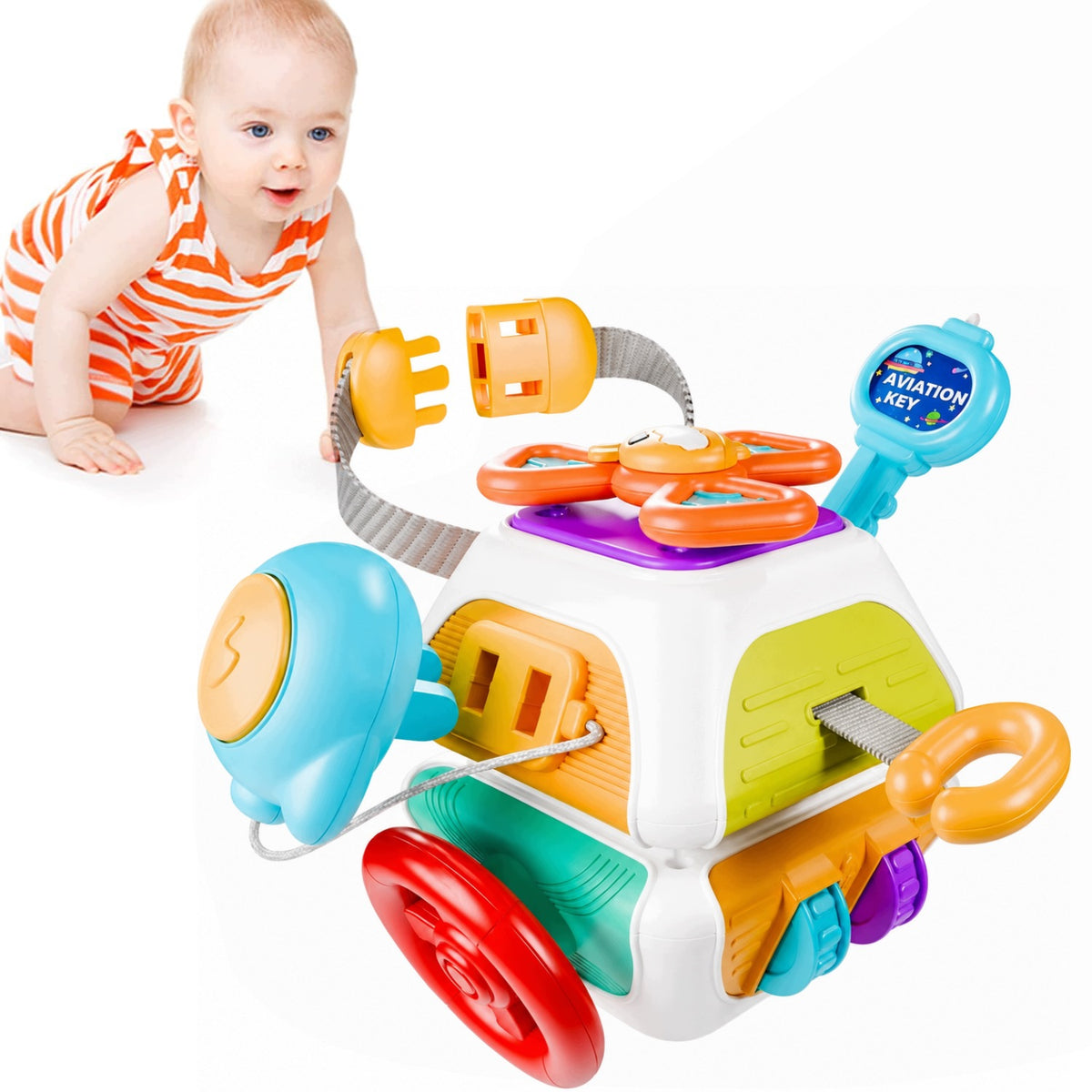 Infant Educational Cube 10in1 - Manipulation Board, Toy