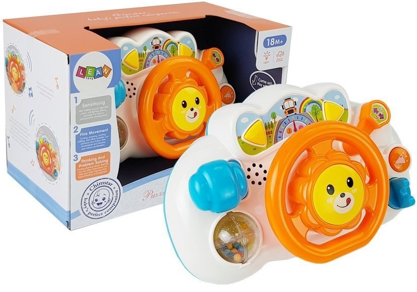 Infant Educational Steering Wheel Orange Lean Toys