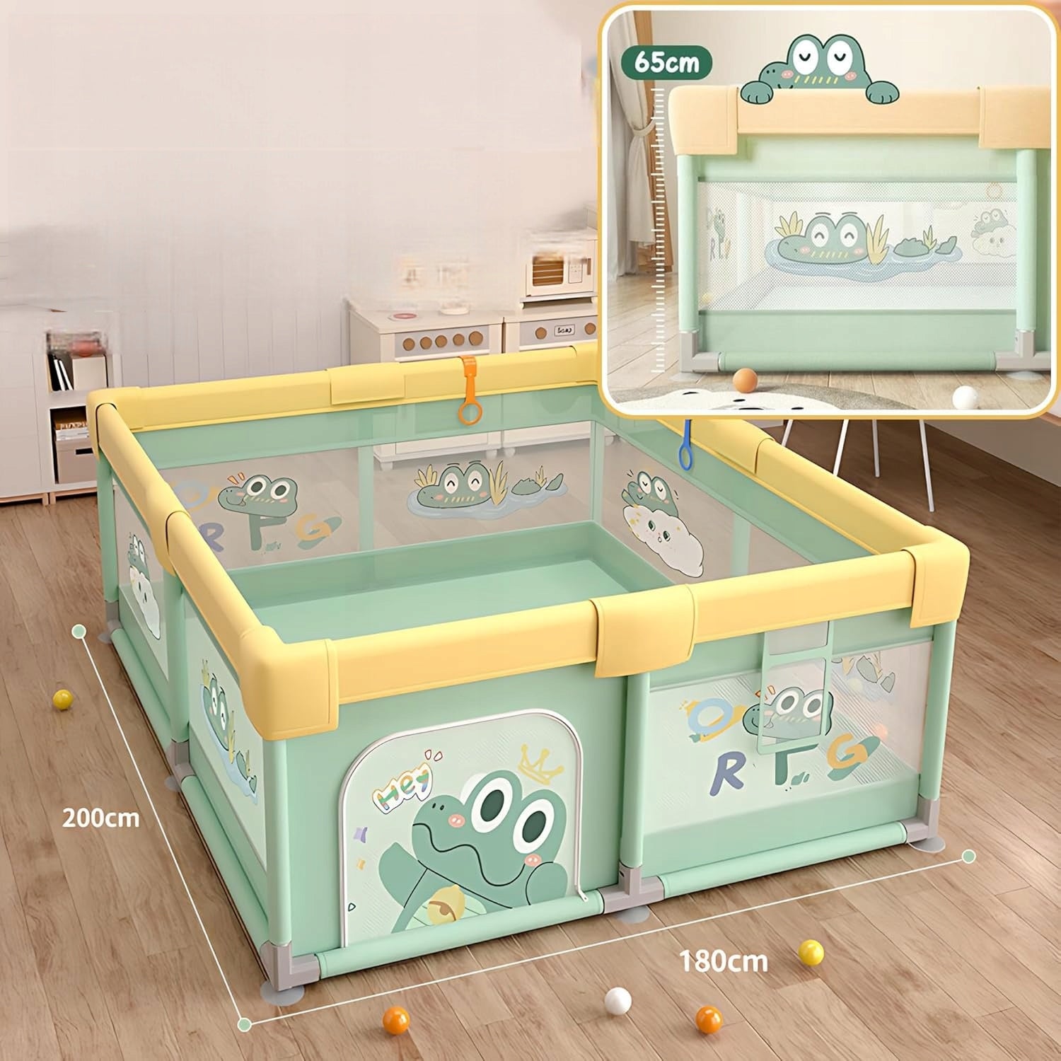 Infant Playpen With Balls 180x200cm Large Dinosaur Door Theme Set Manufacturer code Dinosaur Pattern
