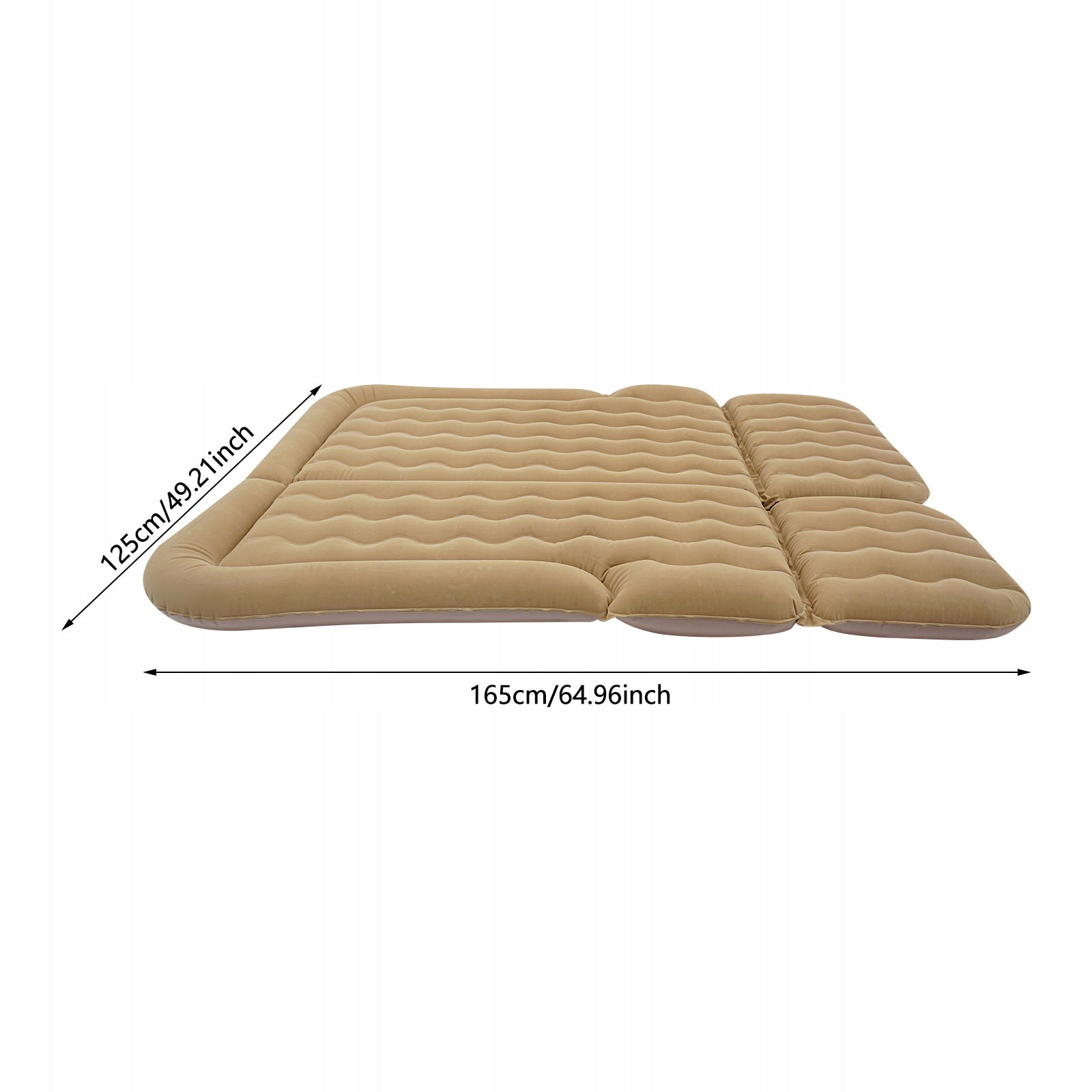Inflatable Air Mattress 1.74*1.26m 300kg Car Backseat SUV Camping Beige Packaging status original