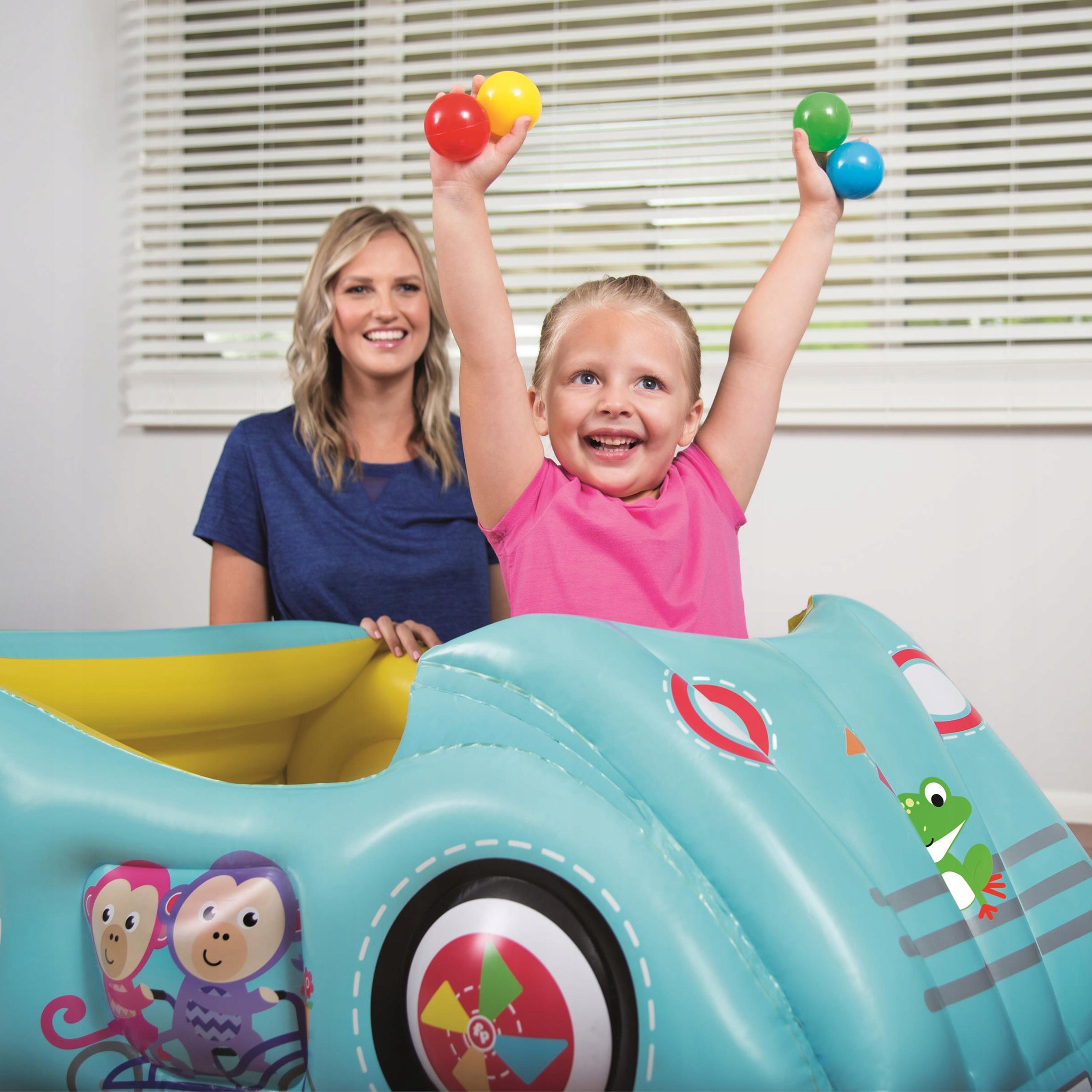 Inflatable Car Racing Car With Balls For Kids Fisher Price Bestway Color multicolor