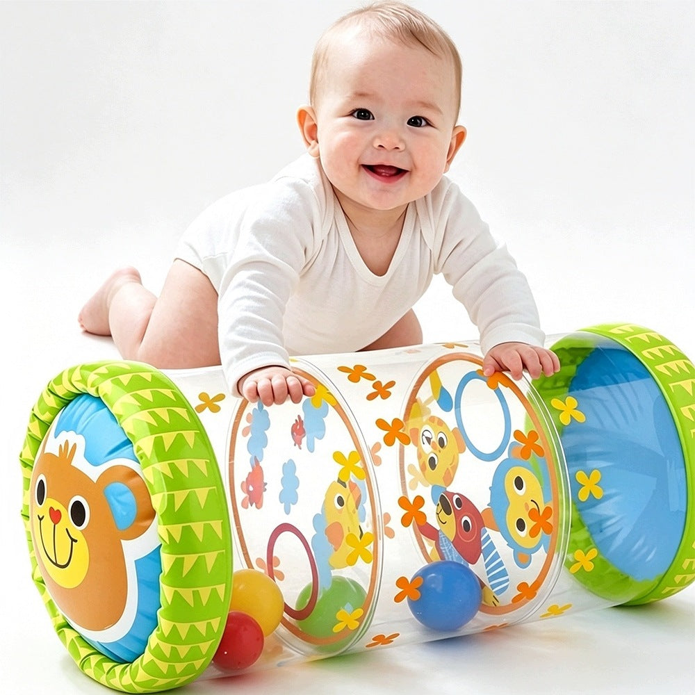 Inflatable Crawling Roller With Rattle Balls For Children 6M+