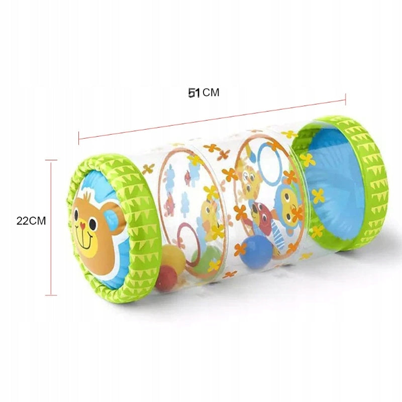 Inflatable Crawling Roller With Rattle Balls For Kids Learning Packaging status original