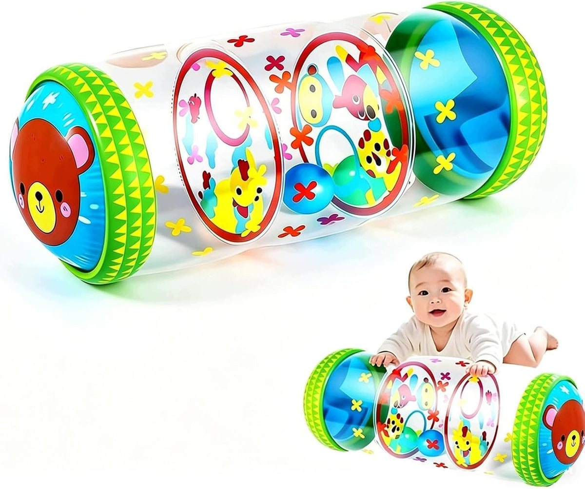 Inflatable Crawling Roller With Rattle Balls For Kids Learning