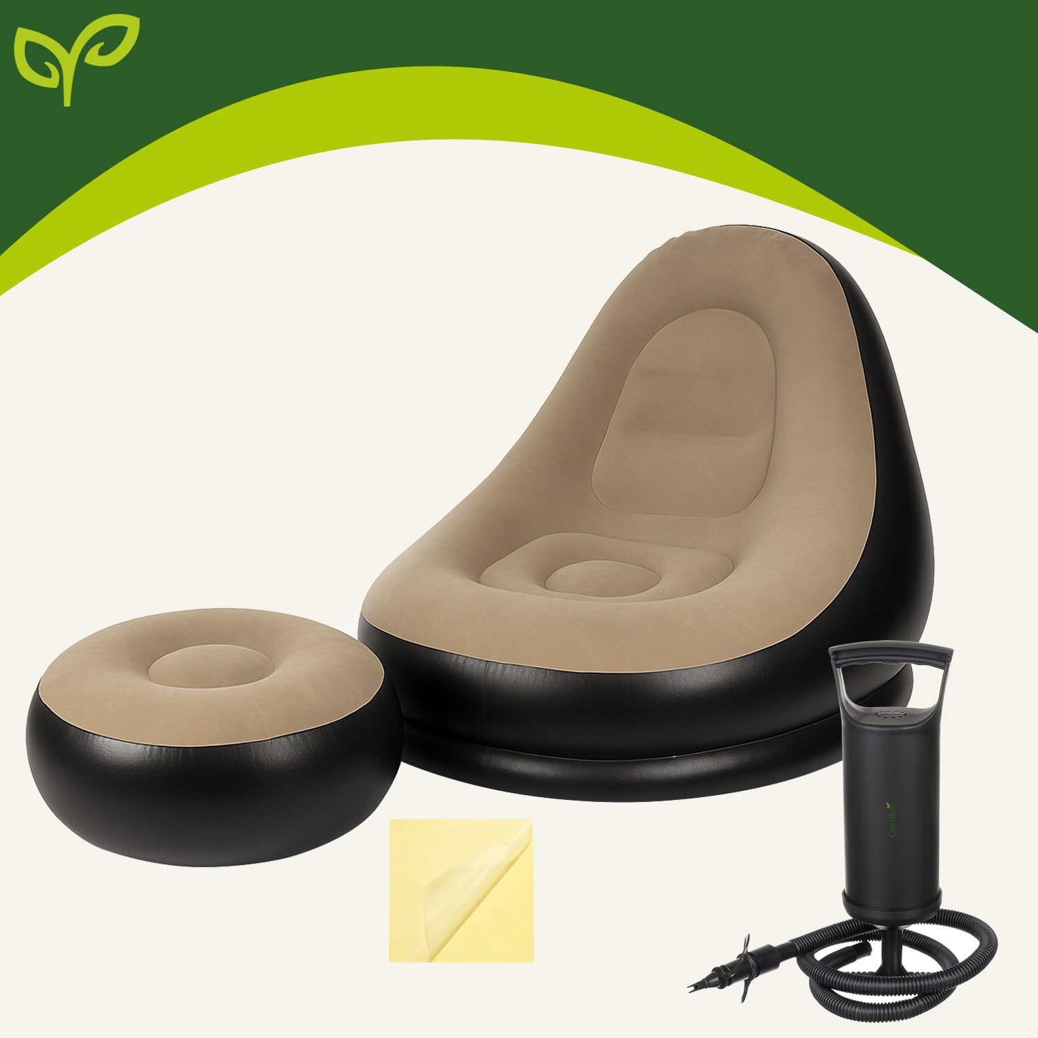 Inflatable Mattress Chair with Footrest Beach LoungerGarden Manufacturer code 00025365