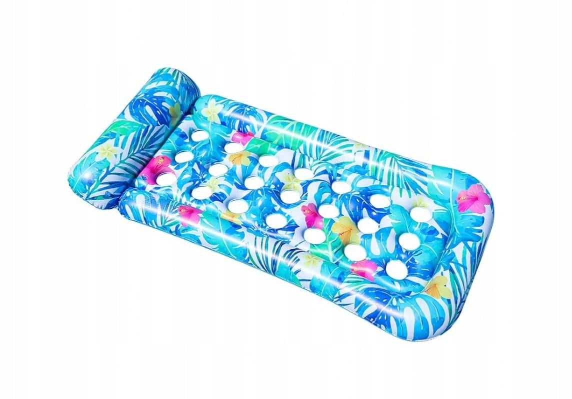 Inflatable Mattress for Swimming with Headrest 160x72 cm Swimming Pool Beach Lake Manufacturer code BED-02