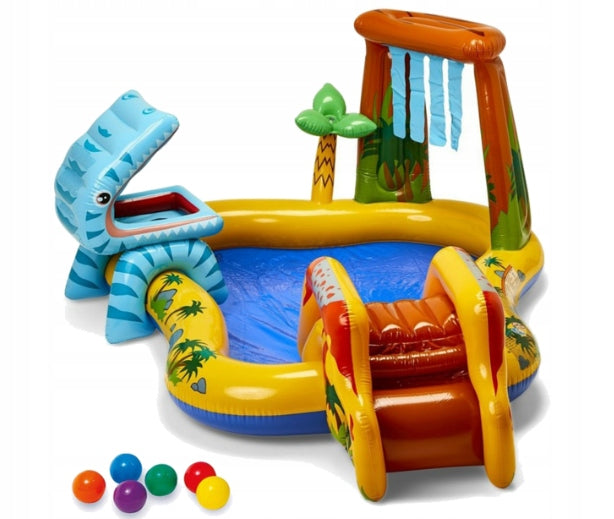 Inflatable Playground Dinosaurs with Pool and Slide INTEX Manufacturer code Baseny Place Zabaw Dmuchane Dmuchańce