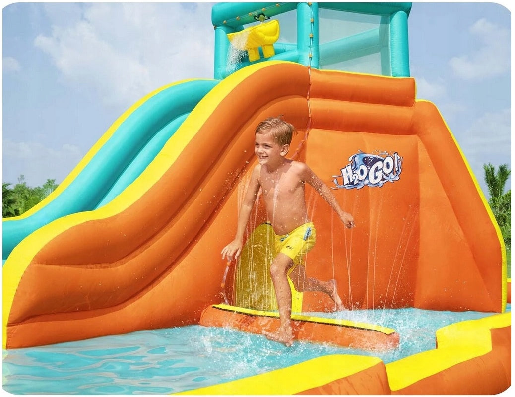 Inflatable Playground H2OGO 565x373x265cm Slide Tunnel Sprinkler Brand Bestway