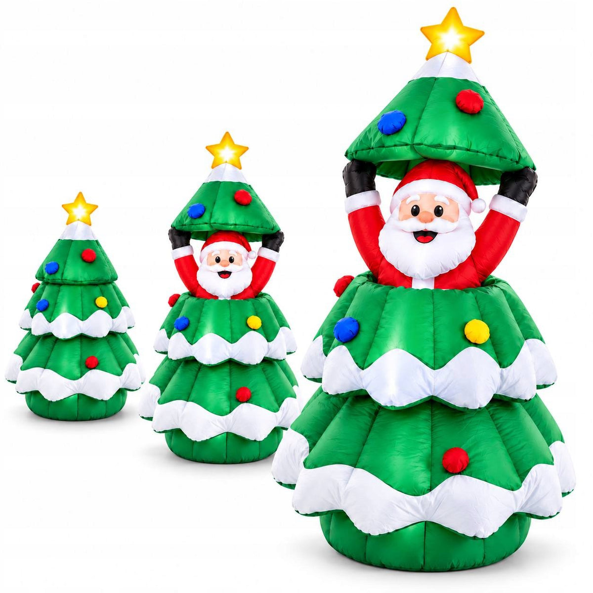 Inflatable Santa Claus In LED Christmas Tree 1,9m Moving 220V With Pump Decoration