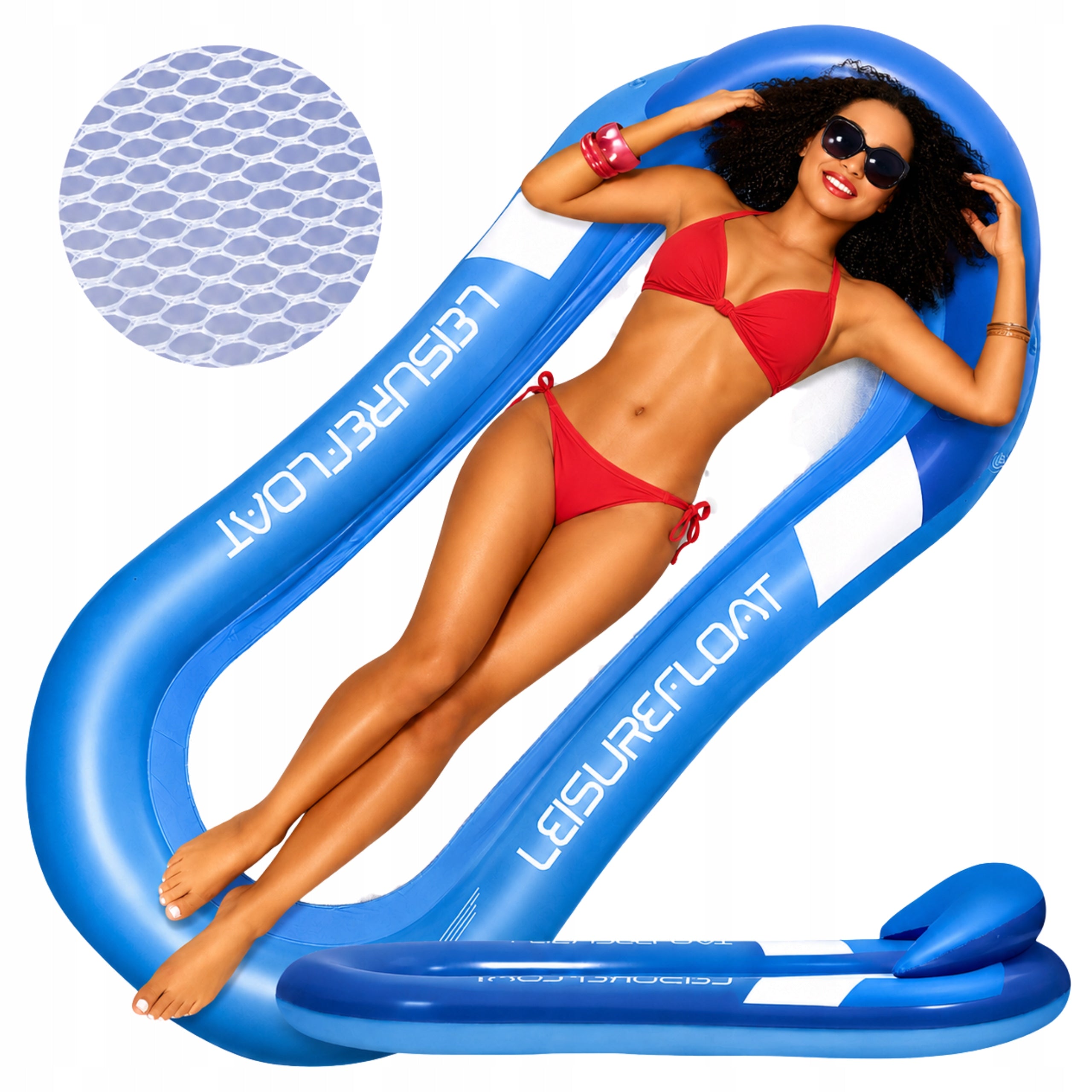Inflatable Swimming Mattress with Mesh HAMMOCK WATER DECKCHAIR for Water Pool Beach