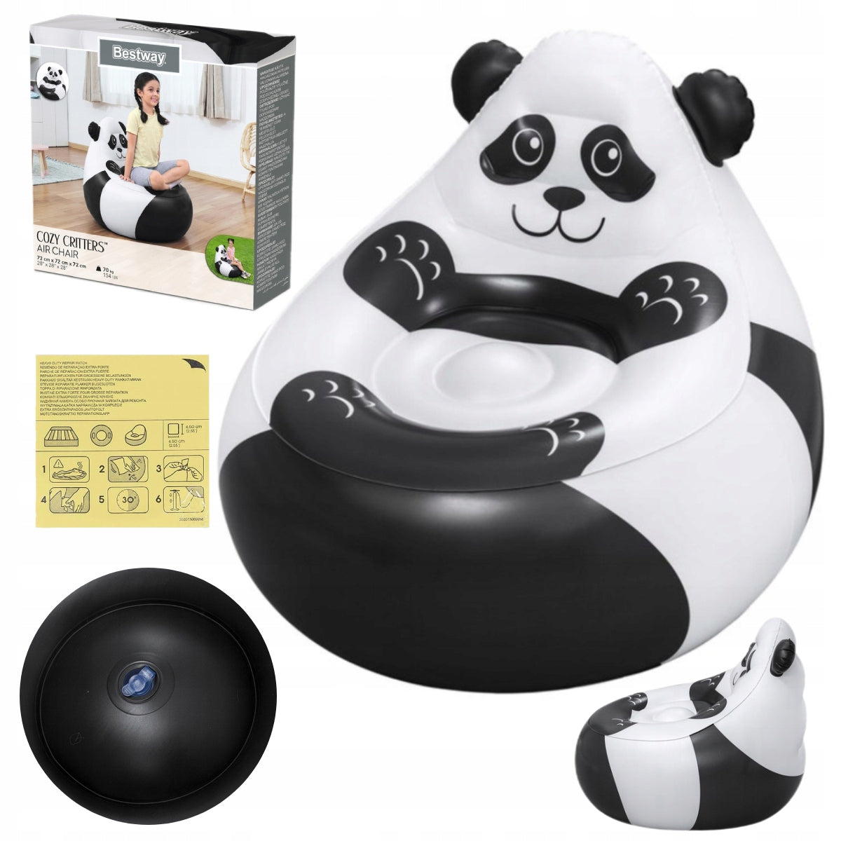 Inflatable armchair PANDA 72x72x64 cm Bestway inflatable pouf