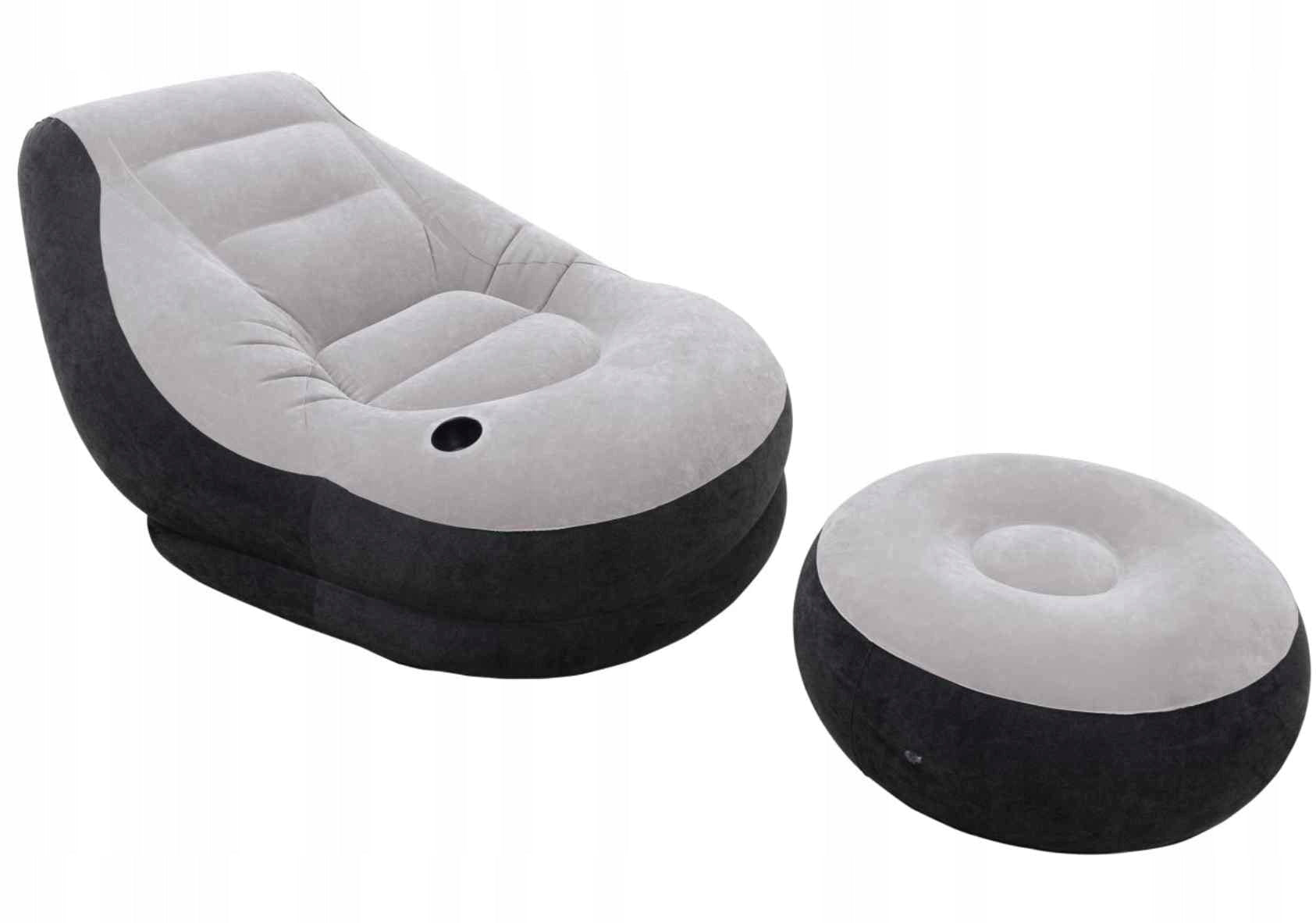 Inflatable armchair pouf 130cm and footrest 64cm 68564 INTEX
