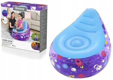 Inflatable armchair space LED purple 72x72x64cm