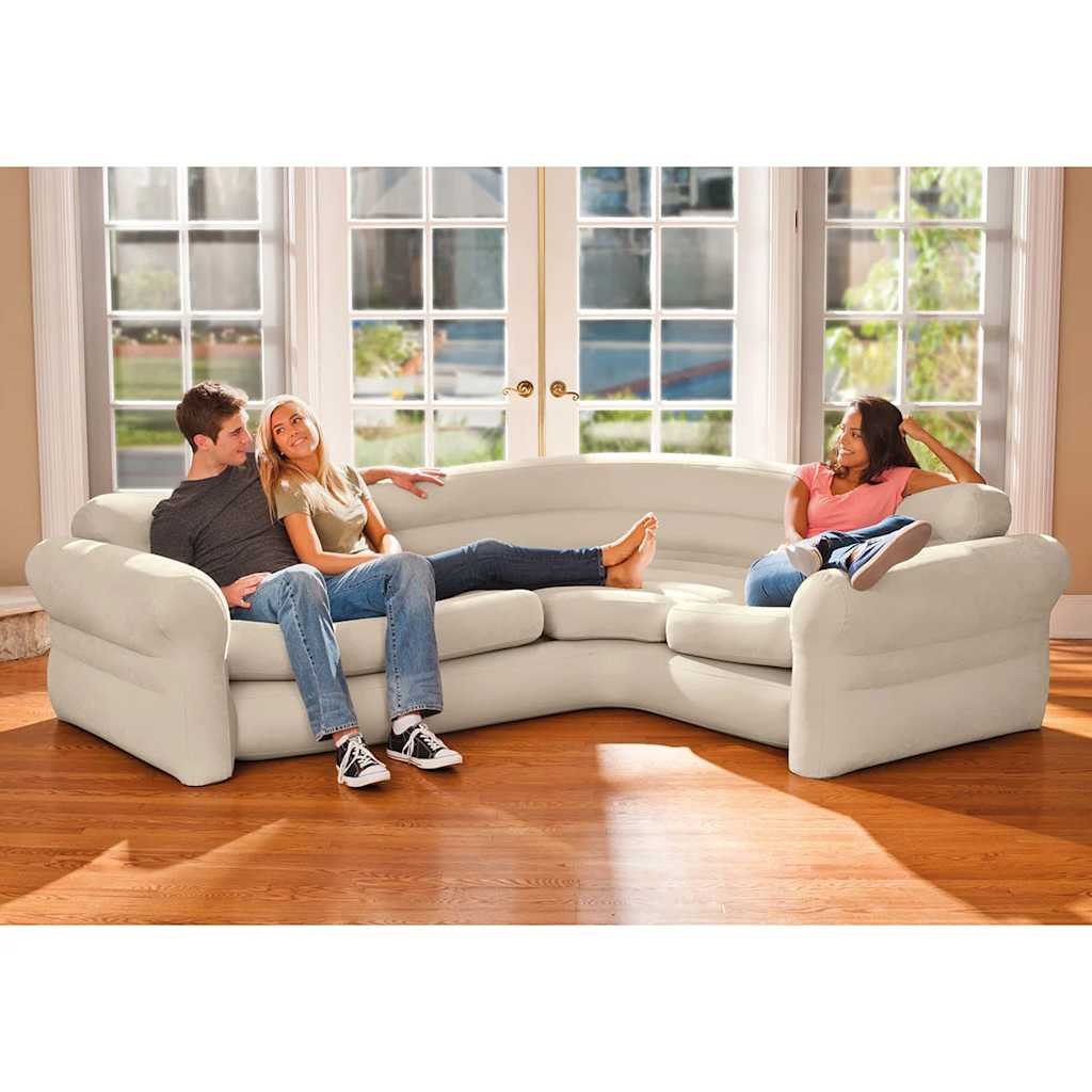Inflatable corner sofa four-seater sofa 257x203x76 cm beige INTEX 68575 Manufacturer code 68575
